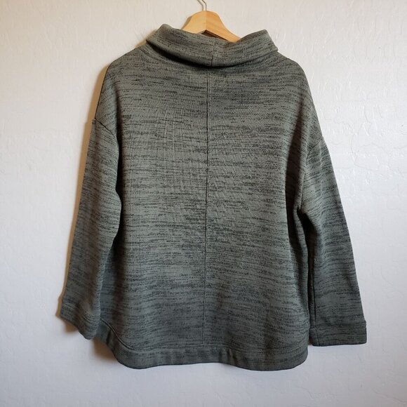 Anthropologie Saturday Sunday Marl Oversized Funnel Neck Sweater Green Women's M - Picture 10 of 12